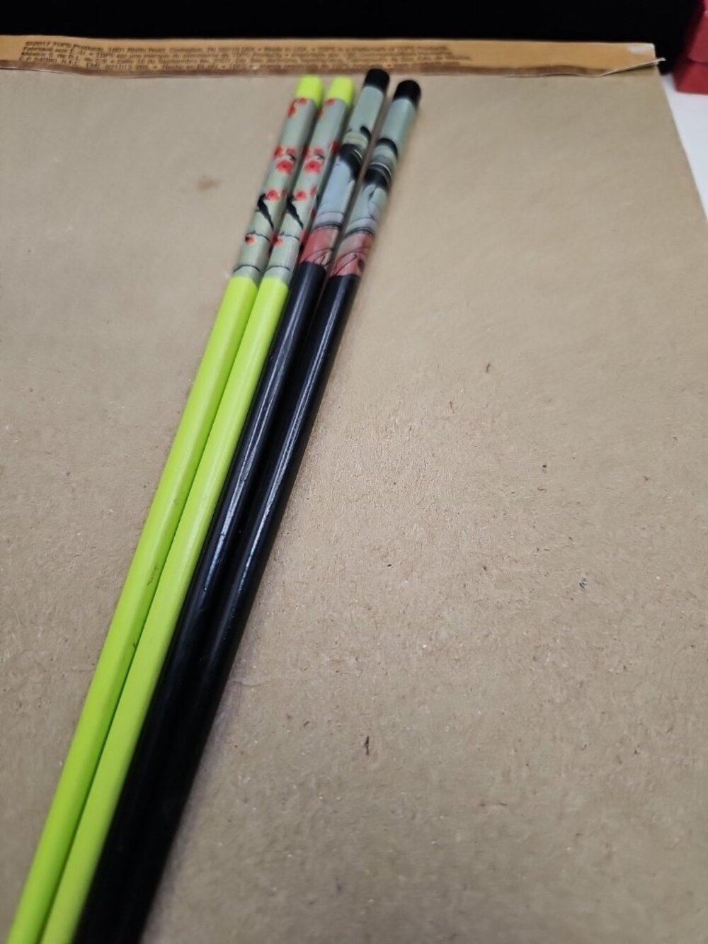 Fancy Chopsticks Lot Of 2 Black & Gray Red Poppy Flower Can Use In Hair As Stick